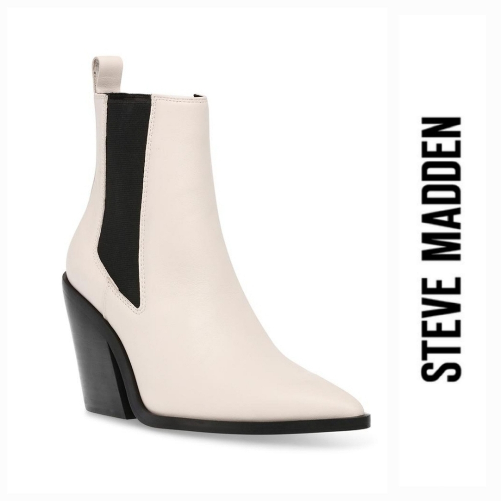 Western Chic Stev Madden Bone Leather Booties